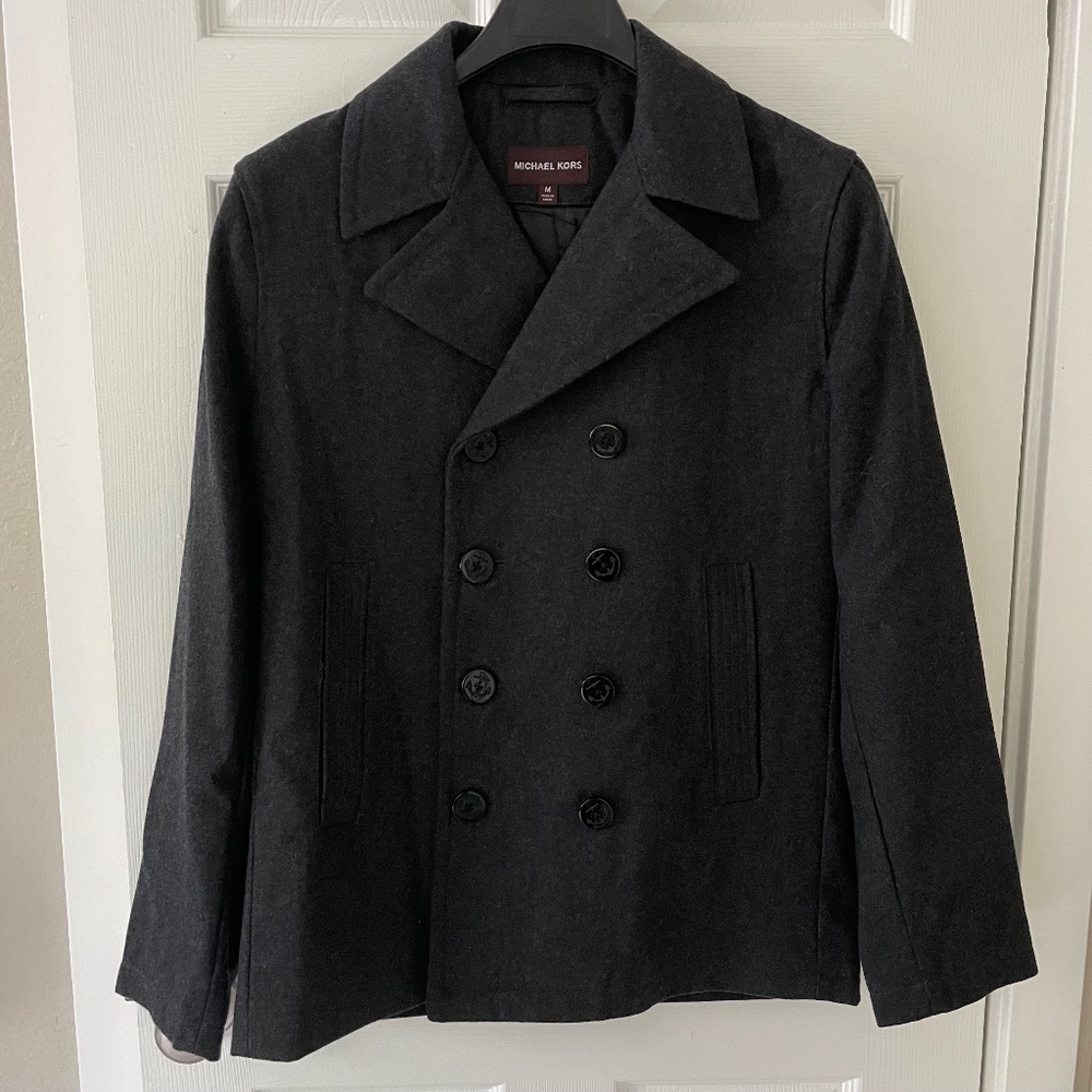 Dark Grey Double-Breasted Wool Coat (BRAND NEW!)